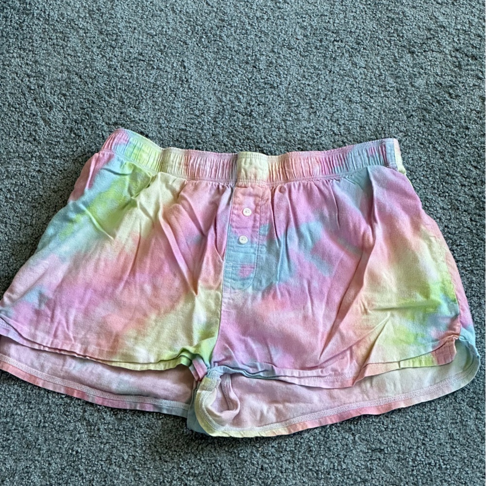 PINK colorful pajama shorts